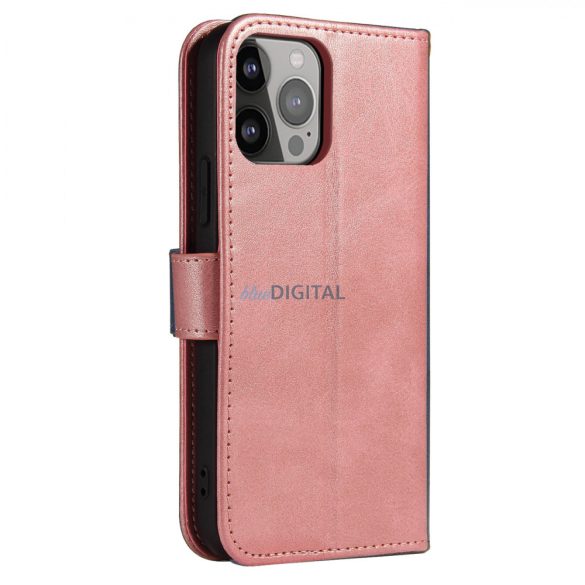 Mágneses tok elegáns tok flip cover állvány funkcióval iPhone 14 Pro rózsaszín