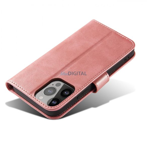 Mágneses tok elegáns tok flip cover állvány funkcióval iPhone 14 Pro rózsaszín