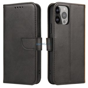 Magnet könyvtok iPhone 14 Plus - fekete