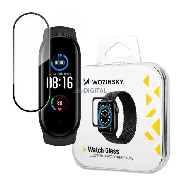 Wozinsky Watch Glass hibrid üveg Xiaomi Mi Band 5 fekete