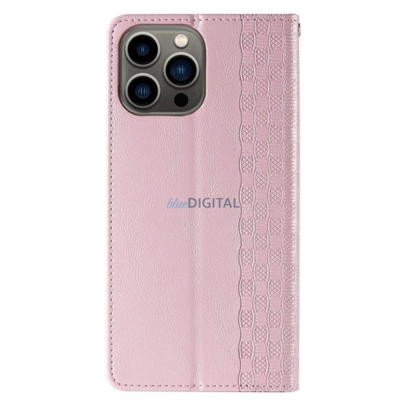 Magnet Strap Case iPhone 14 Plus Flip Wallet Mini Lanyard Stand Pink