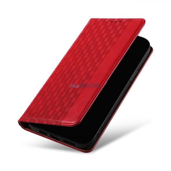 Magnet Strap Case iPhone 14 Pro Max Flip Wallet Mini Lanyard Stand Red