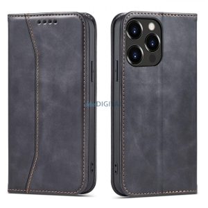 Magnet Fancy Case tok iPhone 14 flip cover pénztárca állvány fekete