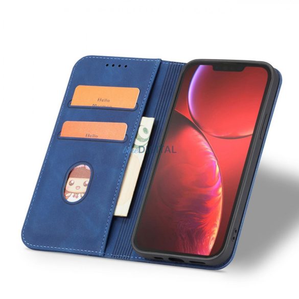 Magnet Fancy Case tok iPhone 14 flip cover pénztárca állvány kék