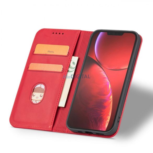 Magnet Fancy Case tok iPhone 14 flip cover pénztárca állvány piros