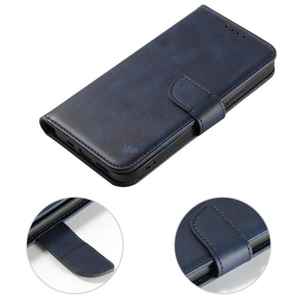 Mágnes tok iPhone 14 Pro Max flip cover pénztárca állvány kék