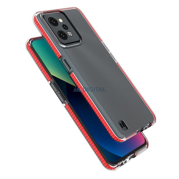 Spring Case Realme C31 szilikon tok, keretben világos rózsaszínnel