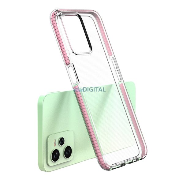 Spring Case tok Realme C35 szilikon tok kerettel világos rózsaszínű
