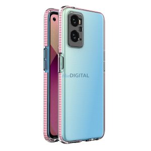 Spring Case Cover Realme 9i, Oppo A36 / A76 / A96 szilikon tok keret világos rózsaszínű