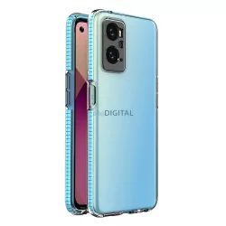   Spring Case Cover Realme 9i, Oppo A36 / A76 / A96 Szilikon tok keret világoskék színnel