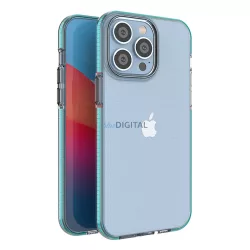   Spring Case iPhone 14 Pro Max szilikon tok kerettel világoskék színben
