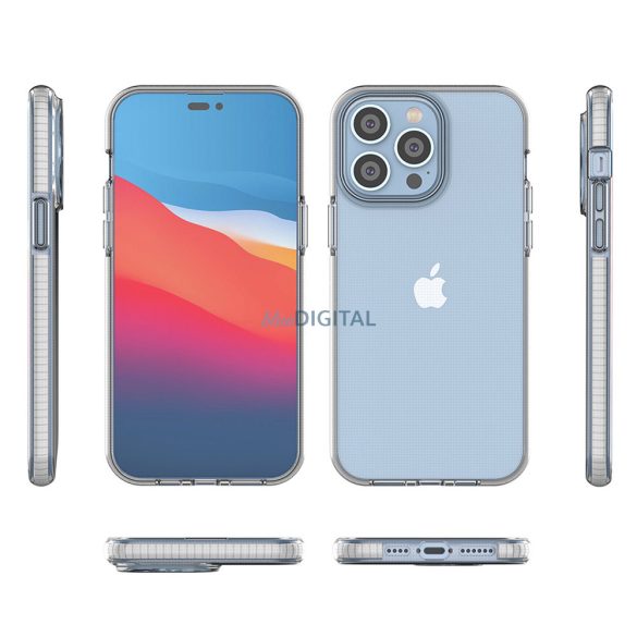 Spring Case tok iPhone 14 Pro Max szilikon tok kerettel fekete