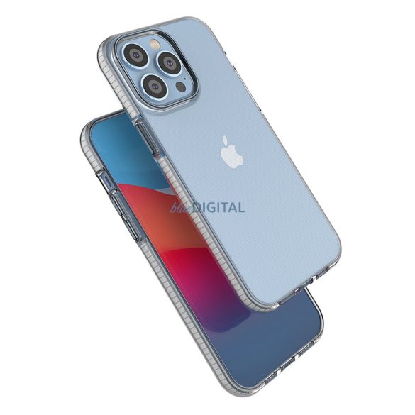 Spring Case tok iPhone 14 Pro Max szilikon tok kerettel fekete