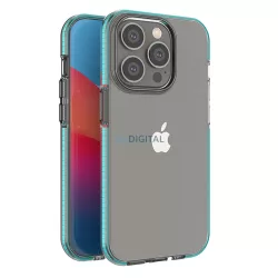   Spring Case tok iPhone 14 Pro szilikon tok kerettel világoskék színben