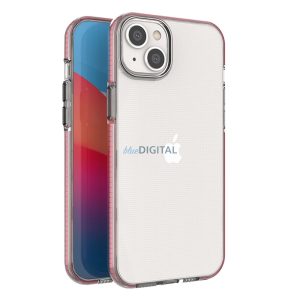 Spring Case tok iPhone 14 Plus szilikon tok kerettel világos rózsaszínű