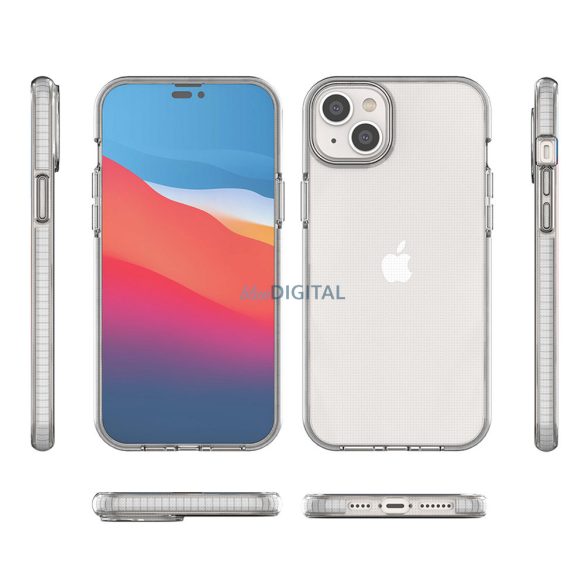 Spring Case tok iPhone 14 Plus szilikon tok kerettel fekete