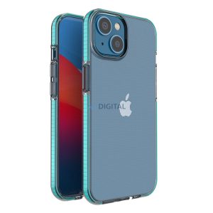 Spring Case tok iPhone 14 szilikon tok kerettel világoskék színben