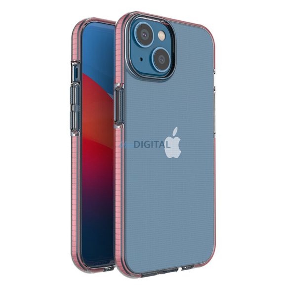 Spring Case tok iPhone 14 szilikon tok keretben világos rózsaszínű