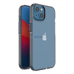 Spring Case tok iPhone 14 szilikon tok kerettel fekete