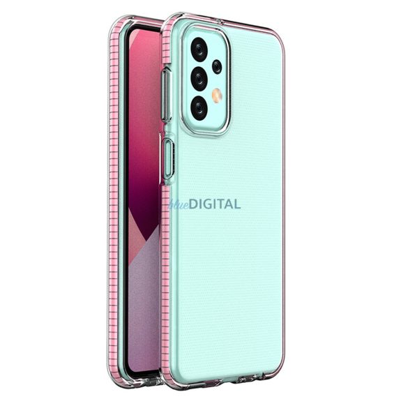 Spring Case Samsung Galaxy A23 szilikon tok keretbe foglalt szilikon tok világos rózsaszínnel