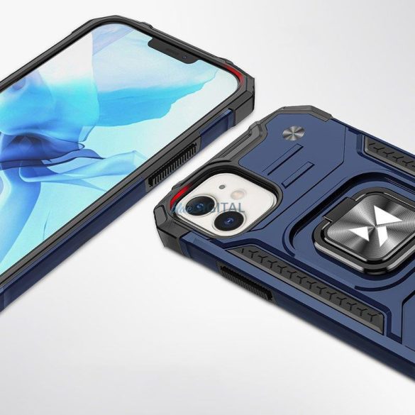 Wozinsky Ring Armor tok iPhone 14 Armor tok mágneses tartó gyűrű kék