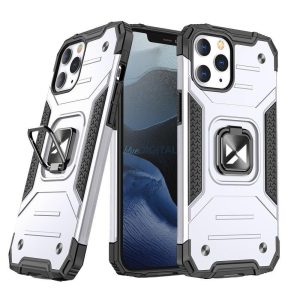 Wozinsky Ring Armor tok iPhone 14 Pro Armor tok mágneses tartó gyűrű ezüst