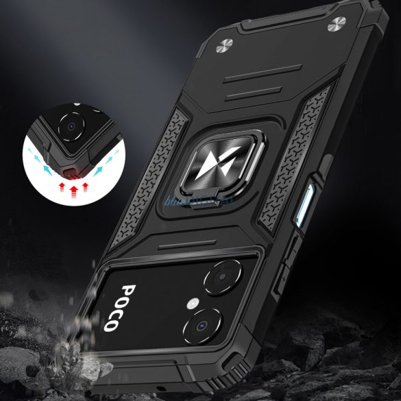 Wozinsky Ring Armor tok Samsung Galaxy A03 Armor tok mágneses tartó gyűrű fekete