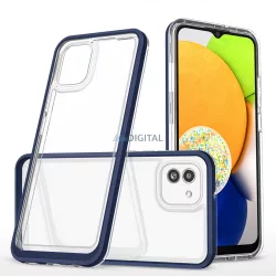   átlátszó 3in1 tok Samsung Galaxy A03 szilikon tok kerettel kék
