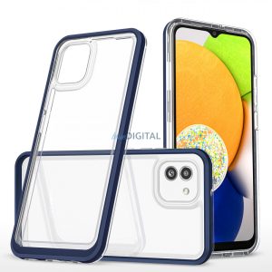 átlátszó 3in1 tok Samsung Galaxy A03 szilikon tok kerettel kék