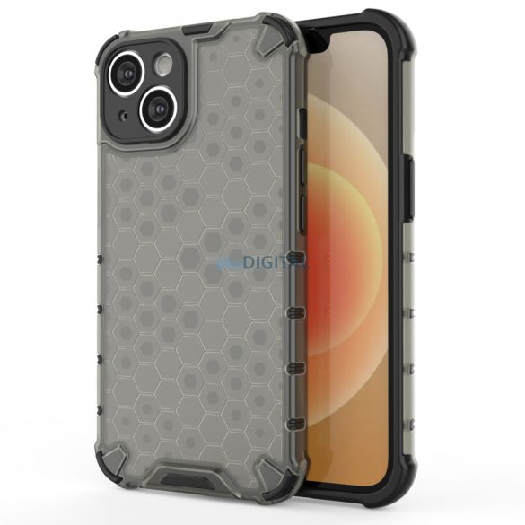 Honeycomb tok iPhone 14 Armor hibrid tok fekete