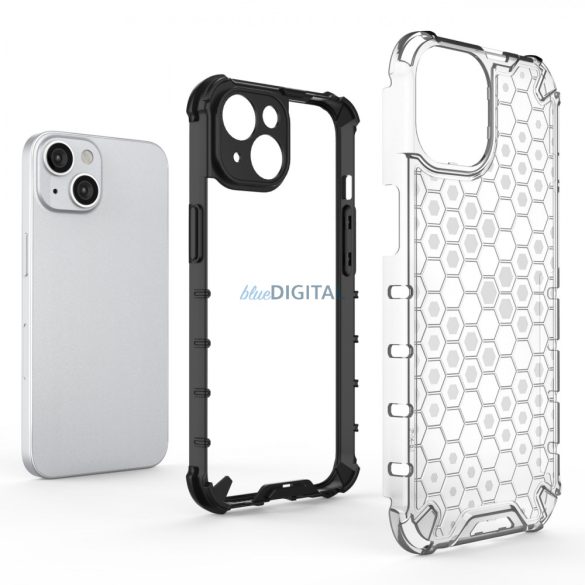 Honeycomb tok iPhone 14 Armor hibrid tok fekete