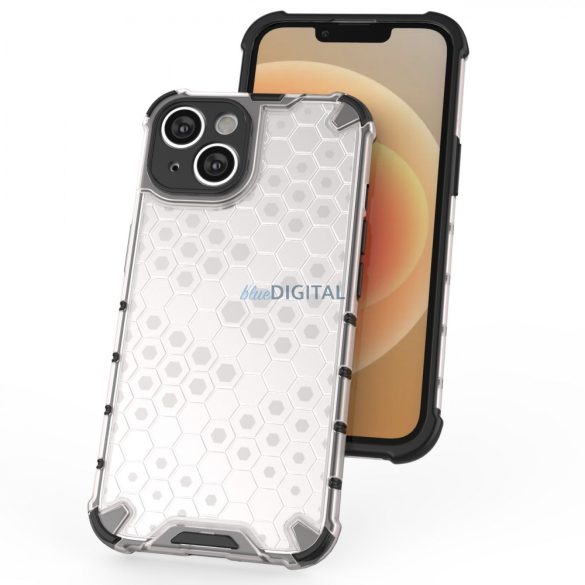 Honeycomb tok iPhone 14 Armor hibrid tok átlátszó