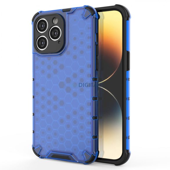 Honeycomb tok iPhone 14 Pro Armor hibrid tok kék