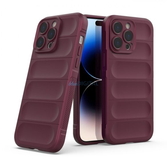 Magic Shield tok iPhone 14 Pro Max elasztikus Armor tok bordó színben