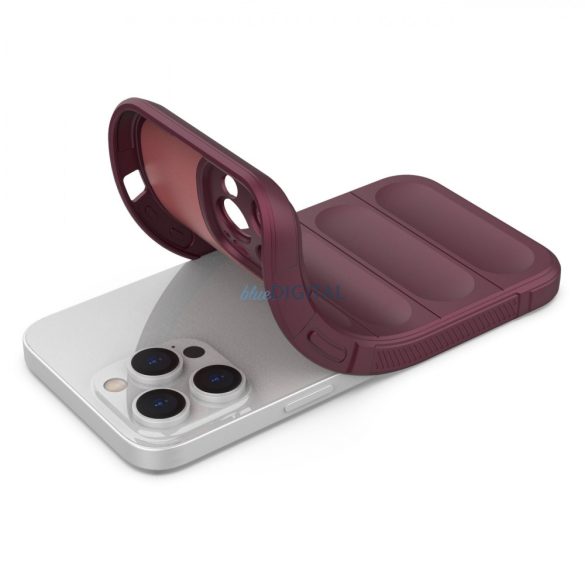 Magic Shield tok iPhone 14 Pro Max elasztikus Armor tok bordó színben