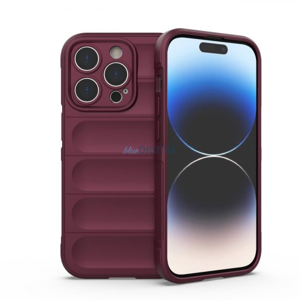 Magic Shield tok iPhone 14 Pro elasztikus Armor tok bordó színben