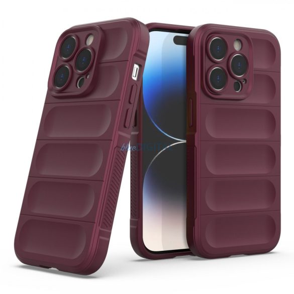 Magic Shield tok iPhone 14 Pro elasztikus Armor tok bordó színben