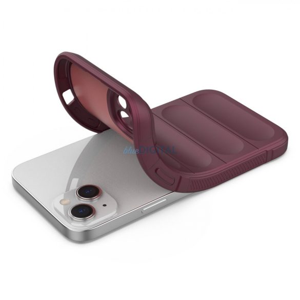 Magic Shield tok iPhone 14 Plus elasztikus Armor tok bordó színben