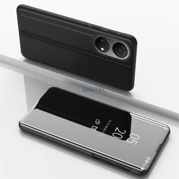 Clear View tok Honor X8 flip cover fekete