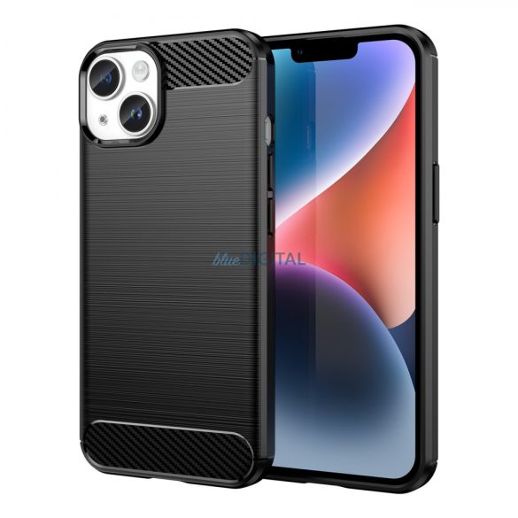 Carbon Case tok iPhone 14 Plus fekete