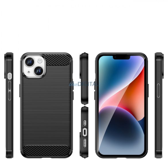 Carbon Case tok iPhone 14 Plus fekete