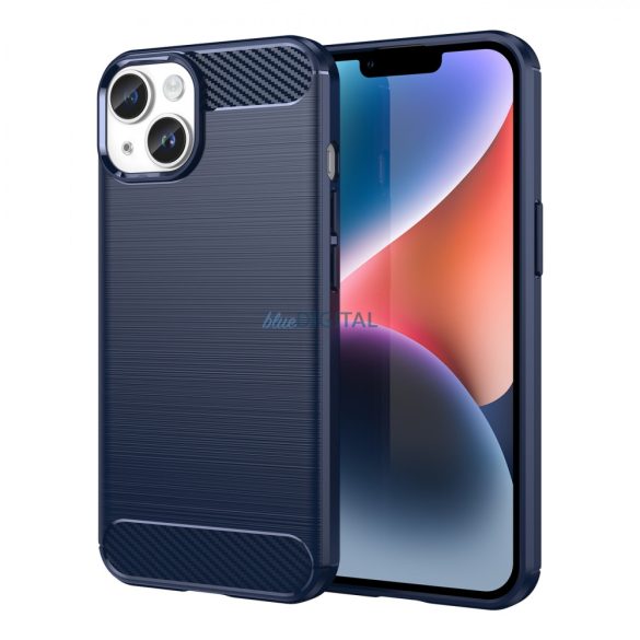 Carbon Case tok iPhone 14 Plus kék