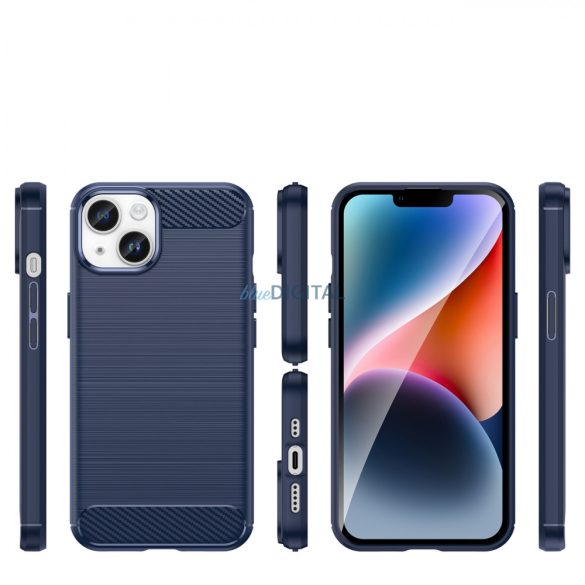 Carbon Case tok iPhone 14 Plus kék