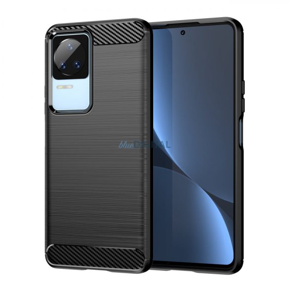 Carbon tok Xiaomi Poco F4 5G rugalmas szilikon Carbon tok fekete