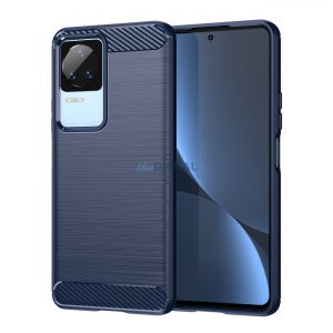 Carbon tok Xiaomi Poco F4 5G rugalmas szilikon Carbon tok kék