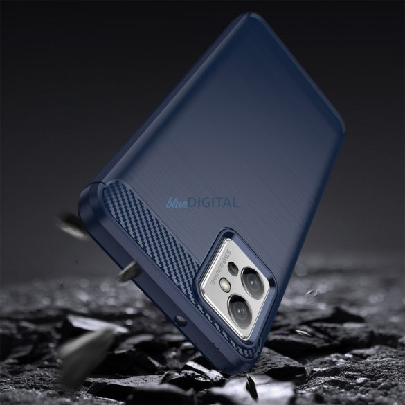 Carbon tok Xiaomi Poco F4 5G rugalmas szilikon Carbon tok kék