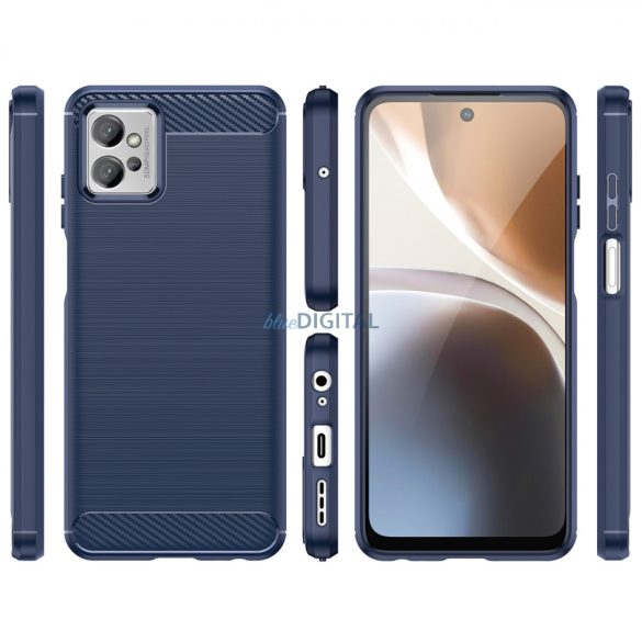 Carbon tok Motorola Moto G82 5G / Moto G52 rugalmas szilikon Carbon tok fekete