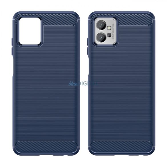 Carbon tok Motorola Moto G82 5G / Moto G52 rugalmas szilikon Carbon tok fekete