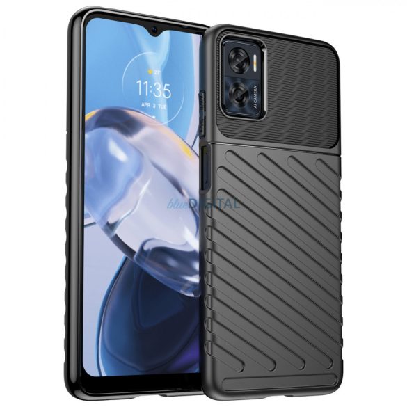 Thunder Case tok Motorola Moto E32 szilikon Armor tok fekete