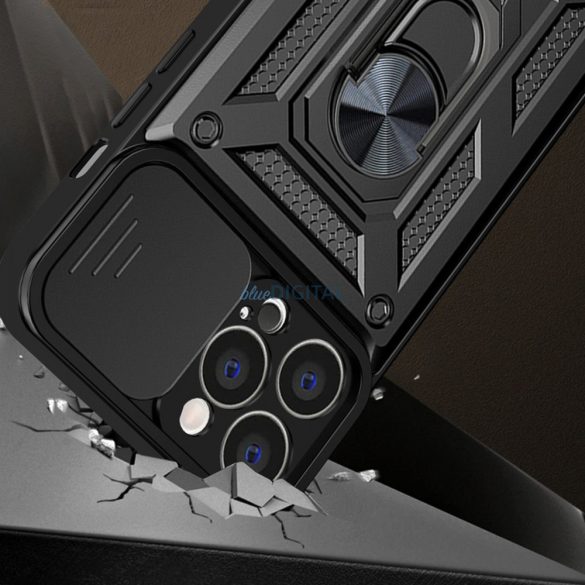 Hybrid Armor Camshield tok iPhone 14 Armor tok kamerahuzat kék